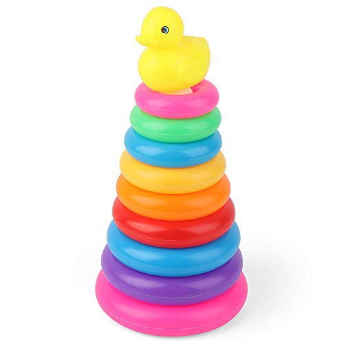 Clicitina Ring für Baby farbenfrohe Spielzeugturm DIY-Regenbogen-Ring GIFS-Weihnachtsbildung Vc309 (Multicolor, One Size) von Clicitina