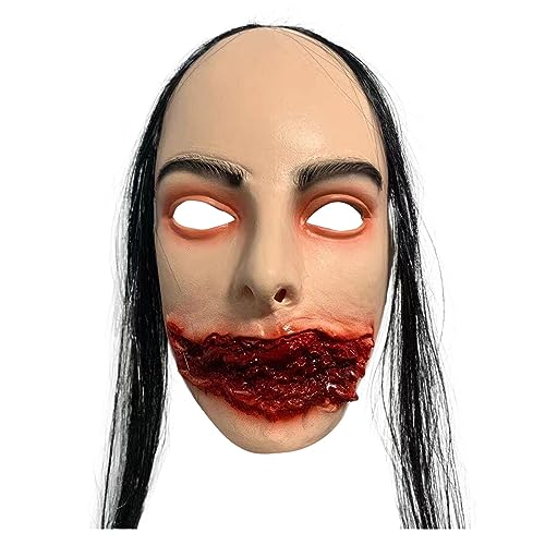 Halloween Gesicht Angst Menschen Lustige Haus Verkleiden Requisiten Kopfbedeckung PeH943 (Schwarz, Einheitsgröße) von Clicitina