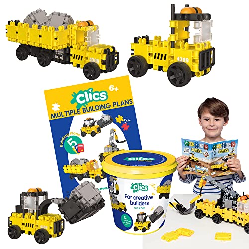 Clics Builders Edition- Konstruktionsspielzeug für Kinder ab 3 Jahre, kreatives Lernspielzeug im 123 Teile Set, Bausteine für Mädchen und Jungen, Montessori STEM-Spielzeug, Langlebige Spielzeug von Clics