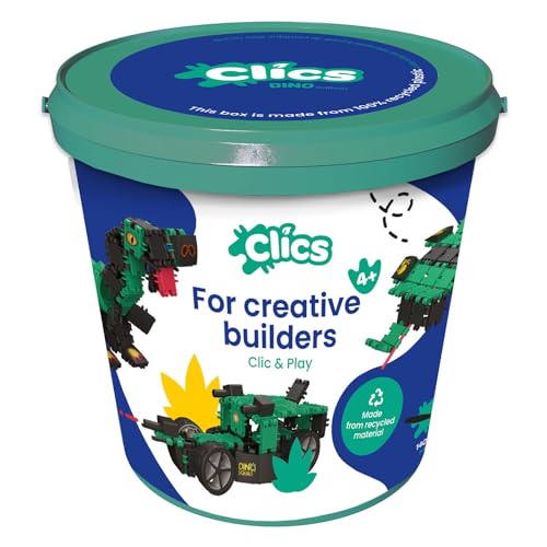 Clics Dino World- Konstruktionsspielzeug für Kinder ab 3 Jahre, kreatives Lernspielzeug im 151 Teile Set, Bausteine für Mädchen und Jungen, Montessori STEM-Spielzeug, Langlebige Spielzeug Clics Dino World- Konstruktionsspielzeug für Kinder ab 3 Jahre, kreatives Lernspielzeug im 151 Teile Set, Bausteine für Mädchen und Jungen, Montessori STEM-Spielzeug, Langlebige Spielzeug von Clics