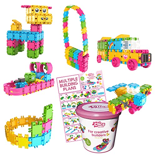 Clics Konstruktionsspielzeug für Kinder ab 3 Jahre, kreatives Lernspielzeug im 175 Teile Set, Glitzer Bausteine für Mädchen, Montessori STEM-Spielzeug, Langlebige Spielzeug aus recyceltem Material Clics Konstruktionsspielzeug für Kinder ab 3 Jahre, kreatives Lernspielzeug im 175 Teile Set, Glitzer Bausteine für Mädchen, Montessori STEM-Spielzeug, Langlebige Spielzeug aus recyceltem Material von Clics