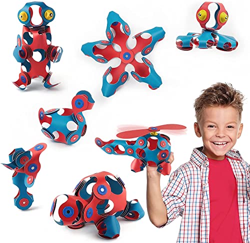Clixo Crew Pädagogisches Spielzeug für Kinder ab 4 Jahren, Spielzeug Set mit magnetischen Bausteinen für Mädchen und Jungen, Montessori Kinderspielzeug 30-teilig, Flamingo und Türkis Clixo Crew Pädagogisches Spielzeug für Kinder ab 4 Jahren, Spielzeug Set mit magnetischen Bausteinen für Mädchen und Jungen, Montessori Kinderspielzeug 30-teilig, Flamingo und Türkis von Clixo