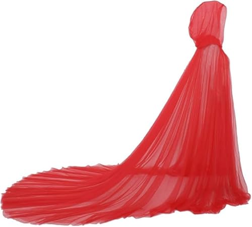 Halloween-Kostüm für Damen, Hexe, Sensenmann, Tüll, Drama, Vampir, Geist, Hexen, Umhang, Cosplay, Hochzeit, Umhang, Elfe, Brautkleid, Robe, Rot/Ausflug, einfarbig (Getaway Solids), Large von Clobeau