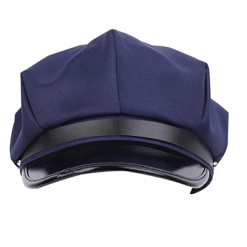 Polizistenhut Cop Captain Cap Erwachsene Halloween Kostüm Gefängniswache Räuber Rollenspiel Party Cosplay Militär Polizei Hüte, Blau, Large von Clobeau