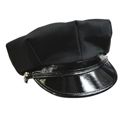 Polizistenhut Cop Captain Cap Erwachsene Halloween Kostüm Gefängniswache Räuber Rollenspiel Party Cosplay Militär Polizei Hüte, Schwarz, Large von Clobeau