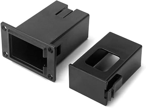 1 Set schwarze Gitarren-Tonabnehmer-Batteriebox Gitarrenkoffer Akustikgitarre Tonabnehmer-Teile, Tonabnehmer-Gehäuseabdeckung installiert auf Gitarre Bass mit 9-V-Batteriebox-Zubehör, Gehäuse-Halter von Clockjuan