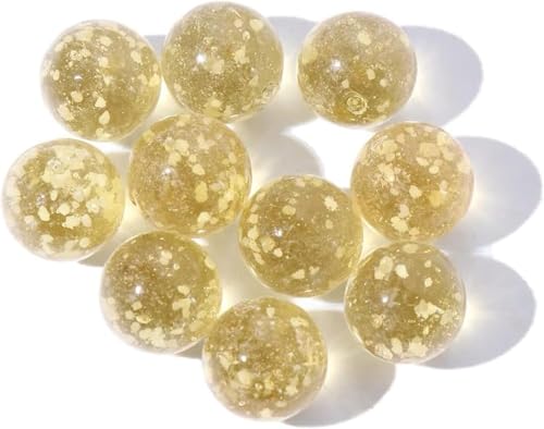 Goldmurmeln für Glasmurmeln, leuchtende Glaskugel, leuchtet im Dunkeln, für Marmorspiele, DIY und Heimdekoration, Würfel- und Marmorspiele (12 mm), 10 Stück von Clockjuan