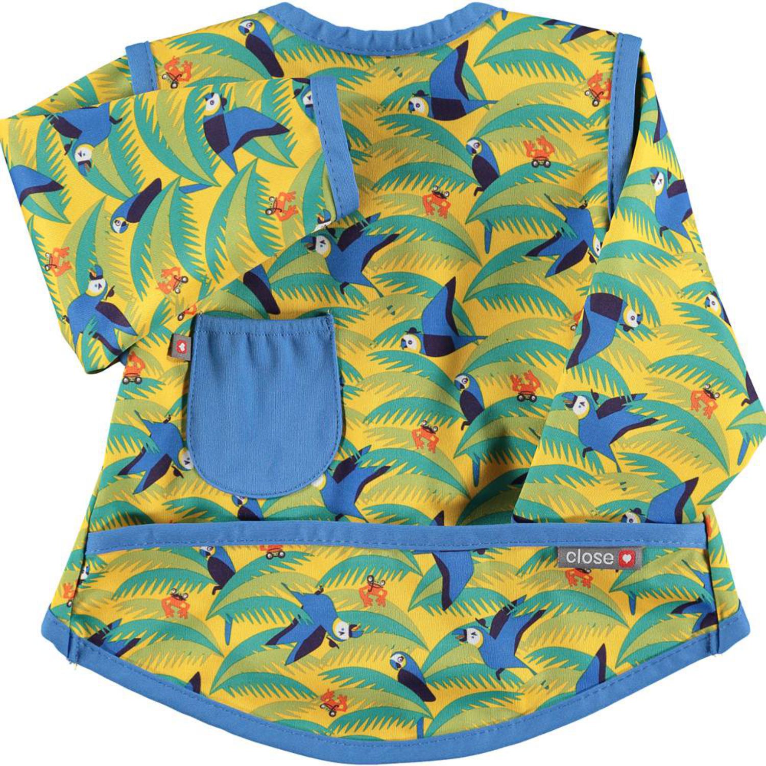 Pop-in Coverall Lätzchen mit Ärmeln - Stufe 4 - Papagei (Parrot) von Close Parent