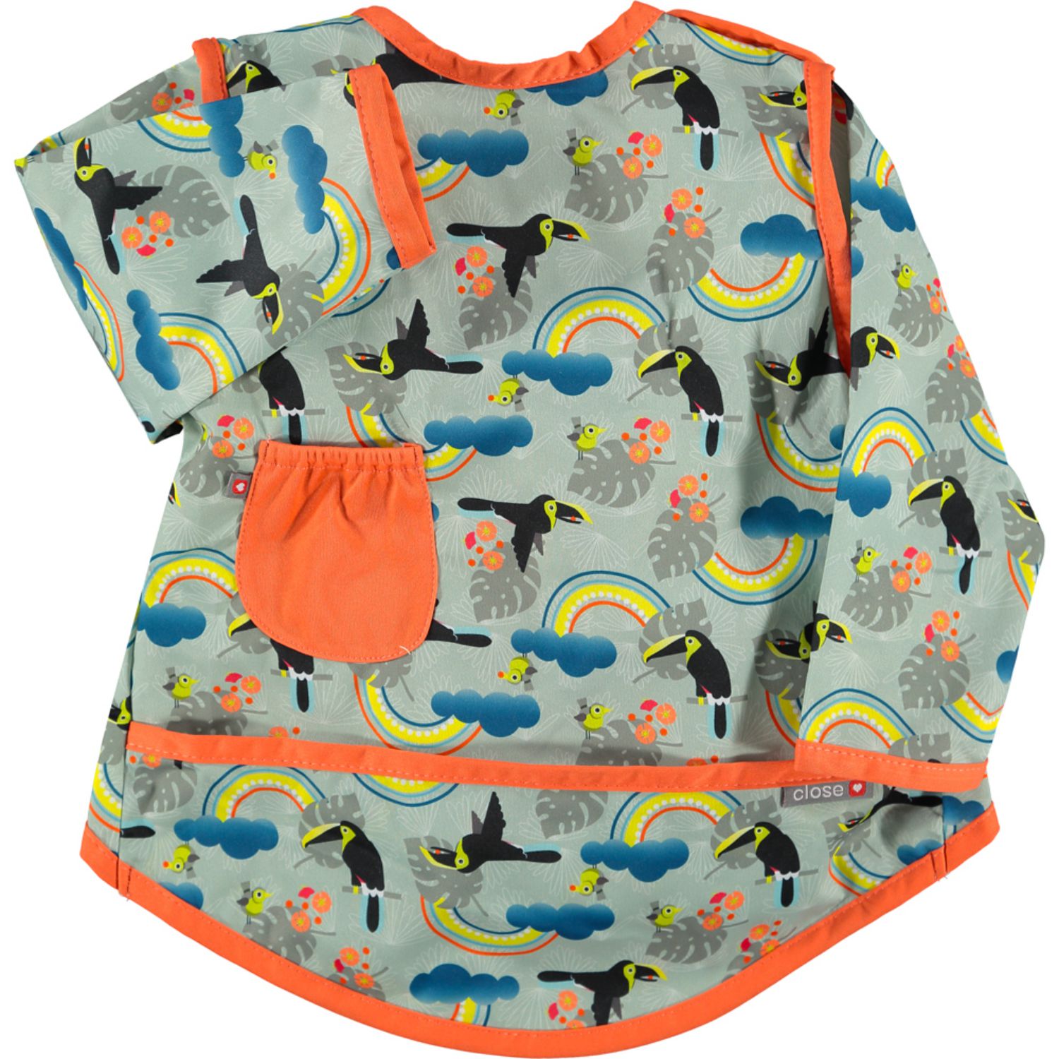 Pop-in Coverall Lätzchen mit Ärmeln - Stufe 4 - Tukan (Toucan) von Close Parent