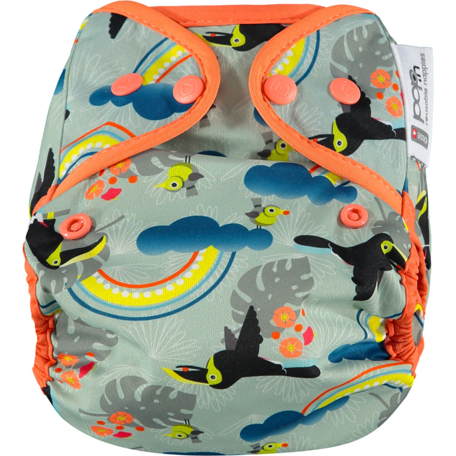 Pop-in Überhose One Size (Druck) - Tukan (Toucan) von Close Parent