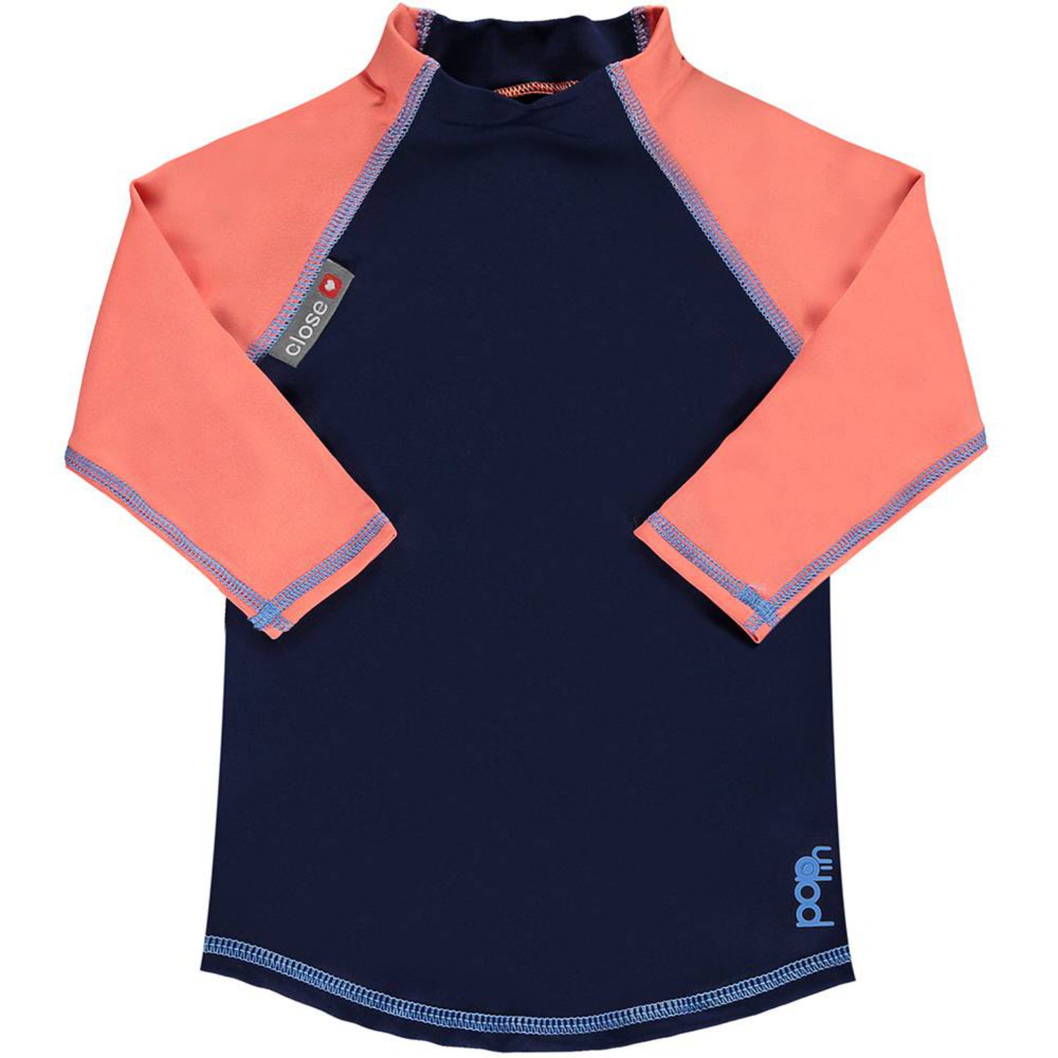 Pop-in UV-Schutz Langarm-Shirt 50+ - M (62/68) Navy / Koralle von Close Parent