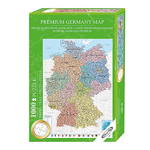 Close Up Deutschland Puzzle 1000 Teile - Karte - 68 x 48 cm Premium Map 2021 - MAPS IN Minutes von Close Up