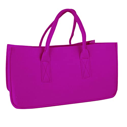 Close Up Filztasche Kaminholztasche Filzkorb Korb Kaminholzkorb Filz Zeitungsständer Zeitungskorb, ca. 50 x 25 x 25 cm (Pink) von Close Up
