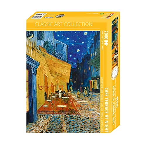 Close Up Premium Puzzle 2000 Teile - Caféterrasse am Abend Puzzle von Van Gogh (68,8 x 96,6 cm) von Close Up