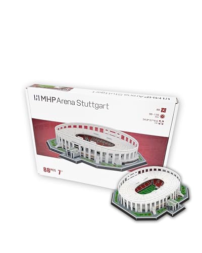 MHP Arena Stuttgart 3D Puzzle | Puzzle VfB Stuttgart Stadion | Fanartikel für VfB Fans & Sammler | 88+ Teile | Aufgebaut 35x37x10 cm von Close Up