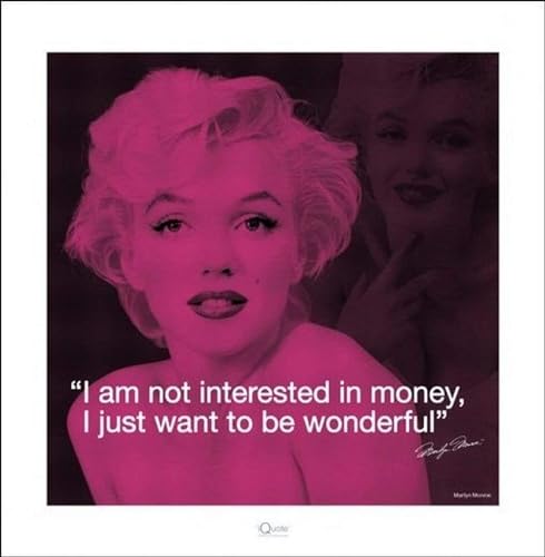 Close Up Marilyn Monroe Kunstdruck Wonderful, Papier, Mehrfarbig, 40 x 40 cm von Pyramid International