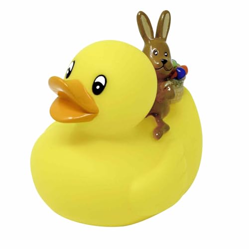 Quietscheente mit Osterhase, gelb | lustiges Oster Entchen zur Dekoration | Badeente fürs Osternest | 1 Stück , ca 7 cm Quietscheente mit Osterhase, gelb | lustiges Oster Entchen zur Dekoration | Badeente fürs Osternest | 1 Stück , ca 7 cm von Close Up