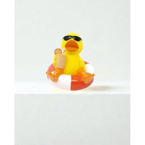 Quietscheente mit Schwimmreif und Sonnenbrille, gelb | Summertime Badeente zur Dekoration | Badeente für Sommerdeko | ca 7 cm Quietscheente mit Schwimmreif und Sonnenbrille, gelb | Summertime Badeente zur Dekoration | Badeente für Sommerdeko | ca 7 cm von Close Up