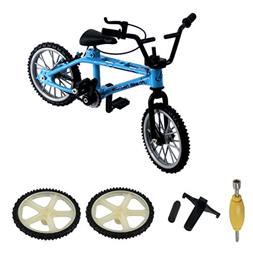 Closer Alu Mini Mountainbike Fahrrad Modell für 1/10 RC Crawler Axial SCX10 TRX4 D90 Dekoration, Blau von Closer