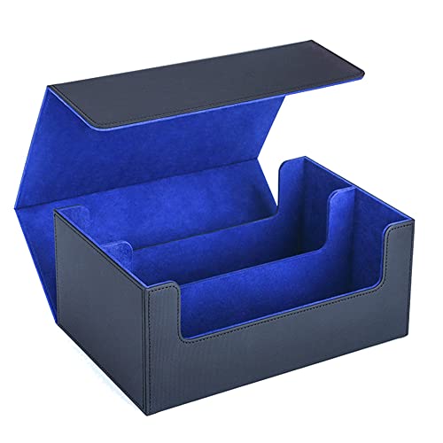 Closer Multifunktions-Kartenbox Tragbares Kartenetui Organizer Aufbewahrungsbox Top Side-Loading Deck Case Game Cards Hobbies, Schwarz+Blau von Closer