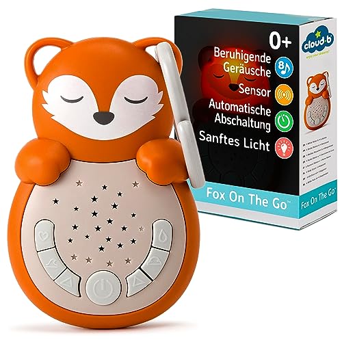 Cloud B Sweet Dreamz Fox – Maschine mit weißem Rauschen & Nachtlicht für Kinder – 4 weißes Rauschen & 4 Schlaflieder, intelligenter Sensor | beruhigende Geräusche lindern Angst vor Dunkelheit von Cloud b