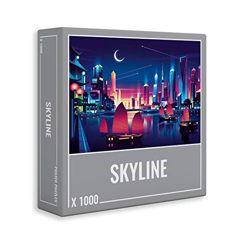 Cloudberries Skyline Puzzle, Schwere 1000-Teile-Puzzles für Erwachsene mit coolen Neonfarben, Schwierige Puzzles, Stadtpuzzles für Erwachsene 1000 von Cloudberries