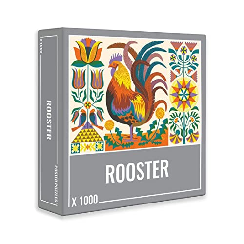 Cloudberries Rooster Puzzle - Wunderschön Illustriertes 1000 Teile Puzzle für Erwachsene mit farbenfrohem Hahnen-Design in Hellen Orange und Gelbe Farben von Cloudberries