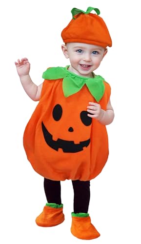 Cloudkids Kostüm kleiner Kürbis Baby Kinder Halloween Cosplay für Mädchen Jungen Karneval Party Show von Cloudkids