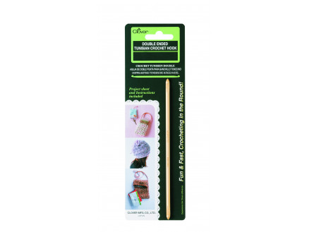 Clover Doppelseitige Tunesische Häkelnadel Bambus 15cm 5,00mm von Clover