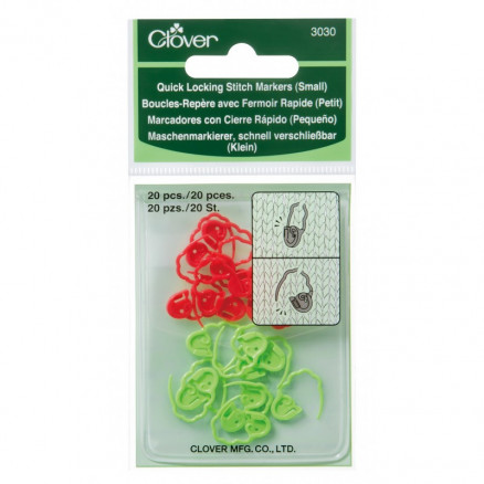 Clover Maschenmarkierer klein 15mm Rot und Grün - 20 Stk von Clover