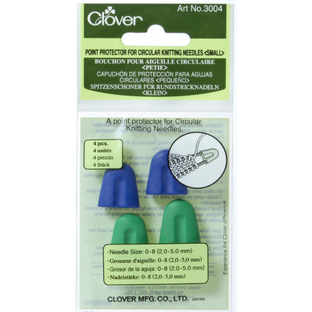 Clover Maschenstopper / Nadelspitzen Schützer für Rundstricknadeln 2-5mm - 4 Stk von Clover