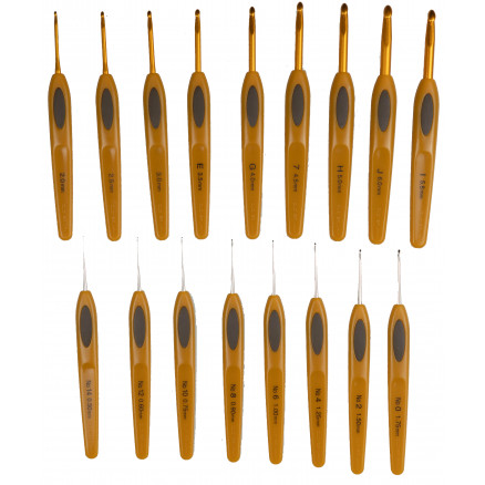 Clover Soft Touch Häkelnadeln Set Kunststoff 13,5cm 0,5-6mm 17 Größen von Clover