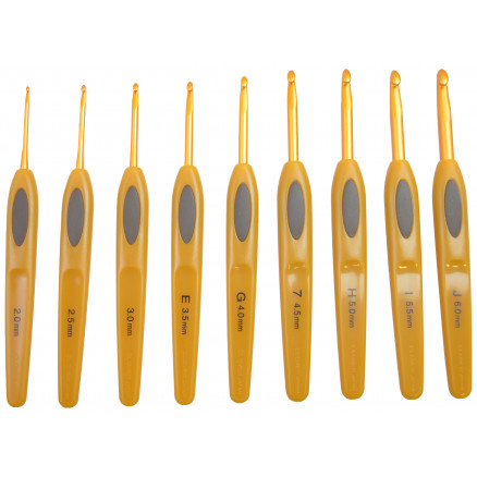 Clover Soft Touch Häkelnadeln Set Kunststoff 13,5cm 2-6mm 9 Größen von Clover