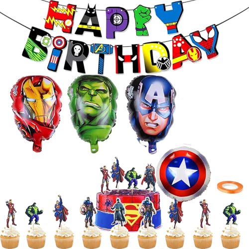 CloverCy Superhelden Avengers Geburtstags Deko Jungen Avengers Luftballons Superhelden Party Dekoration Avengers Folienballons 24 Stück Cake Toppers Für Kindergeburtstag Deko, 11 CloverCy Superhelden Avengers Geburtstags Deko Jungen Avengers Luftballons Superhelden Party Dekoration Avengers Folienballons 24 Stück Cake Toppers Für Kindergeburtstag Deko, 11 von CloverCy