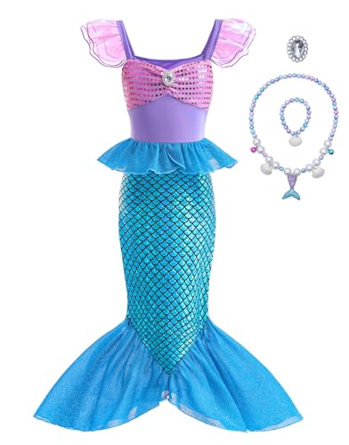 Clundoo Meerjungfrau Kostüm Mädchen Kinder, Meerjungfrau Prinzessin Kleid Kinder mit Meerjungfrau Zubehör für Weihnachten Verkleidung Karneval Halloween Party 120cm Clundoo Meerjungfrau Kostüm Mädchen Kinder, Meerjungfrau Prinzessin Kleid Kinder mit Meerjungfrau Zubehör für Weihnachten Verkleidung Karneval Halloween Party 120cm von Clundoo