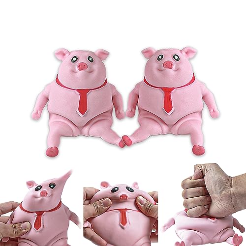 2Pcs Schweine Quetschspielzeug, Stress Spielzeug Schweine Antistress Spielzeug,Squishy Squeeze Spielzeug, Pig Fidget Toys Squishies,Anti Stress Spielzeug für Lernspielzeug Kinder Erwachsene Geschenke von Clvsyh