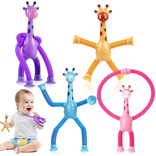 4Pcs Teleskop Giraffenspielzeug, Telescopic Suction Cup Giraffe Toy, Lustiges Teleskop Giraffe Saugnapf Pädagogisches Stressabbau für Kinder 4Pcs Teleskop Giraffenspielzeug, Telescopic Suction Cup Giraffe Toy, Lustiges Teleskop Giraffe Saugnapf Pädagogisches Stressabbau für Kinder von Clvsyh