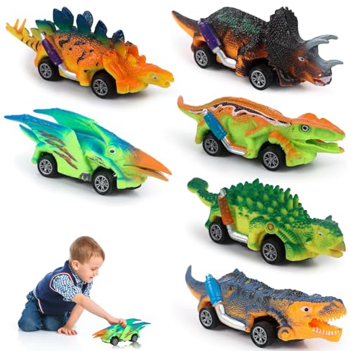 6Pcs Kinder Zurückziehen Spielzeugautos, Dinosaurier Spielzeug Ziehen Autos, Dino Pull Back Kleine Autos, Dinosaurier Zurückziehen Spielzeugauto Kinder Spielzeug Geschenk für Jungen und Mädchen 6Pcs Kinder Zurückziehen Spielzeugautos, Dinosaurier Spielzeug Ziehen Autos, Dino Pull Back Kleine Autos, Dinosaurier Zurückziehen Spielzeugauto Kinder Spielzeug Geschenk für Jungen und Mädchen von Clvsyh