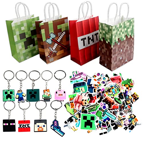 71Pcs Spiel Kindergeburtstag Party Mitgebsel, 12Pcs Geschenktüten +9Pcs Schlüsselanhänger + 50 Videospiele Aufkleber, Geburtstagstüten, Candy Tüten, für Kinder Jungen Mädchen Geschenke Party Zubehör 71Pcs Spiel Kindergeburtstag Party Mitgebsel, 12Pcs Geschenktüten +9Pcs Schlüsselanhänger + 50 Videospiele Aufkleber, Geburtstagstüten, Candy Tüten, für Kinder Jungen Mädchen Geschenke Party Zubehör von Clvsyh