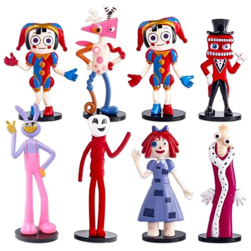 Cartoon Figuren Set, 8 Stück Mini Figuren Tortendeko, Clown Tortenaufleger,Kuchen Dekoration Kinder, Für Karneval, Fasching Jungen Mädchen Kinder Party Kuchen Dekoration von Clvsyh