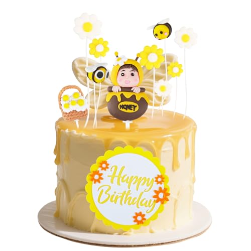 11 Stück Bee Cake Topper, Biene Tortendekorationen, Biene Gänseblümchen Tortenaufleger, Bee Happy Birthday Torte Deko, Geeignet für Biene Thema Partei, Geburtstagsfeier Tischdekoration 11 Stück Bee Cake Topper, Biene Tortendekorationen, Biene Gänseblümchen Tortenaufleger, Bee Happy Birthday Torte Deko, Geeignet für Biene Thema Partei, Geburtstagsfeier Tischdekoration von Clvsyh