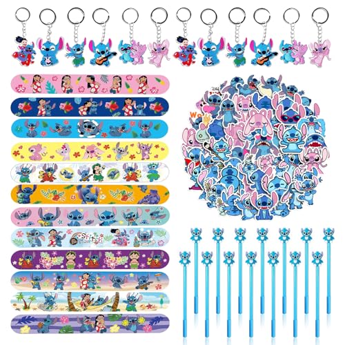 Clvsyh 86PCS Lilo & Stit-ch Cartoon Thema Kindergeburtstag Mitgebsel Set, Stit-ch Party Mitgebsel Mit Armbänder Schlüsselanhänger Stifte Aufkleber Für Party Kleine Gastgeschenke Give Aways Clvsyh 86PCS Lilo & Stit-ch Cartoon Thema Kindergeburtstag Mitgebsel Set, Stit-ch Party Mitgebsel Mit Armbänder Schlüsselanhänger Stifte Aufkleber Für Party Kleine Gastgeschenke Give Aways von Clvsyh