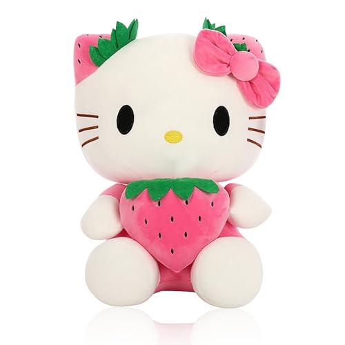 Kitty Plüschtier, 28cm KT Cat Plüschpuppe, Flauschige Figur für Kinder, Cartoon Kuscheltier Stofftier Gefüllte Plüschpuppe, Jungen Mädchen Geburtstaggeschenke Party Supplies(D) von Clvsyh