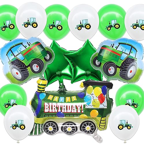 Traktor Geburtstag Deko, 17 Stück Traktor Ballon, Grüner Traktor Ballon Deko, Zug Luftballons, Traktor Latex Luftballons, TraktorBallons Kindergeburtstag Deko, Jungen Geburtstag Ballondekoration von Clvsyh