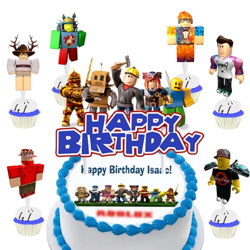 13 PCS Rob-Lox Cake Topper, Rob-Lox Party Cupcake Topper, Rob-Lox tortendeko, Rob-Lox Birthday Tortendeko, Geeignet für Kindergeburtstage von Clybeaut