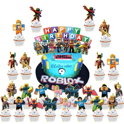 25 PCS Rob-Lox Cake Topper, Rob-Lox Geburtstag Deko, Rob-Lox Birthday Tortendeko, Rob-Lox Geburtstags Party Cupcake Topper, Kuchendekoration Für Kindergeburtstage 25 PCS Rob-Lox Cake Topper, Rob-Lox Geburtstag Deko, Rob-Lox Birthday Tortendeko, Rob-Lox Geburtstags Party Cupcake Topper, Kuchendekoration Für Kindergeburtstage von Clybeaut