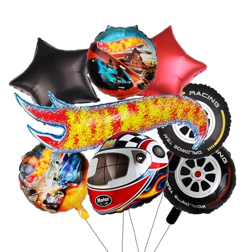 8PCS Hot Wh-els Luftballon Geburtstag, Hot Wh-els Party Ballons, Birthday Decorationsgeburtstag Party Deko Ballons Set Für Kinder von Clybeaut