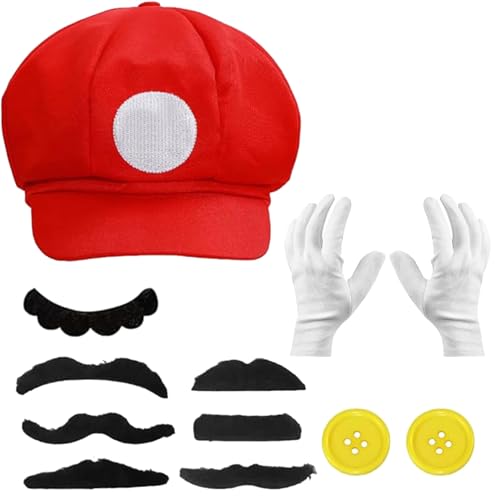 Clybeaut Cosplay Kostüm Accessories Kinder, Mit Mütze Hut, Handschuhe, Bart, Gelbe Knöpfe, Faschingskostüme Zubehör, Frauen Männer Kinder Halloween Kostüme Mardi Gras Kostüme Clybeaut Cosplay Kostüm Accessories Kinder, Mit Mütze Hut, Handschuhe, Bart, Gelbe Knöpfe, Faschingskostüme Zubehör, Frauen Männer Kinder Halloween Kostüme Mardi Gras Kostüme von Clybeaut