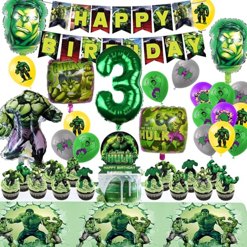 Clybeaut Hulk 3 Jahren Geburtstag Deko,Hulk Geburtstag Party Luftballons ,48pcs Hulk Geburtstag Set,Hulk Party Supplies Zahlen 4 Folienballon,Kindergeburtstag Ballons Dekoration, CLYB0001 Clybeaut Hulk 3 Jahren Geburtstag Deko,Hulk Geburtstag Party Luftballons ,48pcs Hulk Geburtstag Set,Hulk Party Supplies Zahlen 4 Folienballon,Kindergeburtstag Ballons Dekoration, CLYB0001 von Clybeaut