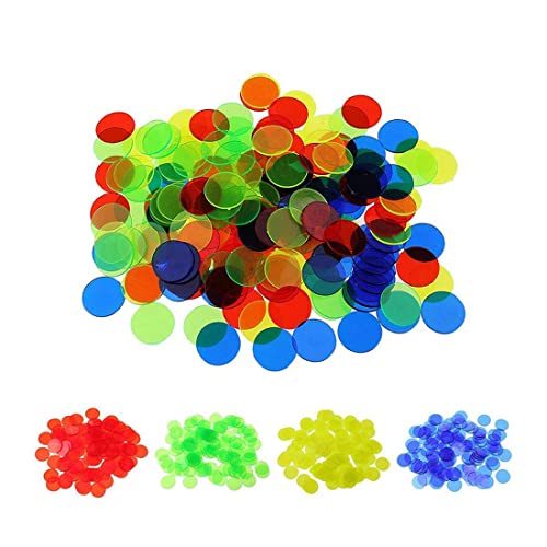 Clyhon Farbiger Kunststoffzähler, Transparente Bingo-Zählchips, Kunststoff-Bingo-Chips-Marker, Spielchips Zählen, Mathematikunterricht Erhältlich（100 Stücke,15MM） von Clyhon